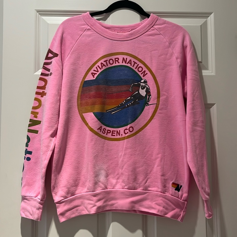 Aviator Nation, pink, size S, crewneck